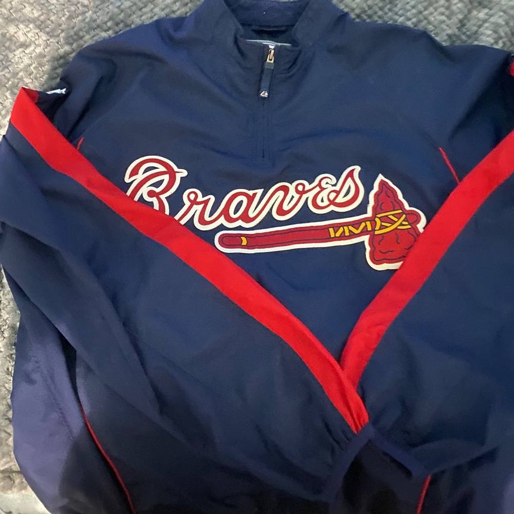 MLB braves vintage Baseball quarter zip jacket
